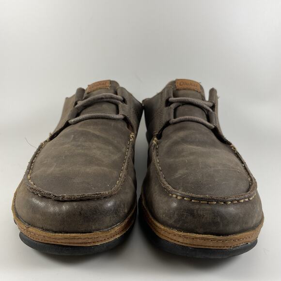 Olukai Shoes Ohana Lace Up Nubuck Leather Slip Ons Loafers Mens Size 8 Loafer - Picture 2 of 9